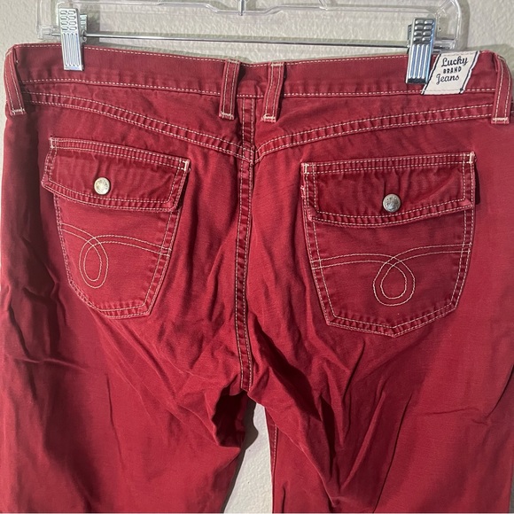 Lucky Brand red Dungarees Sz 12/31 - Picture 5 of 8
